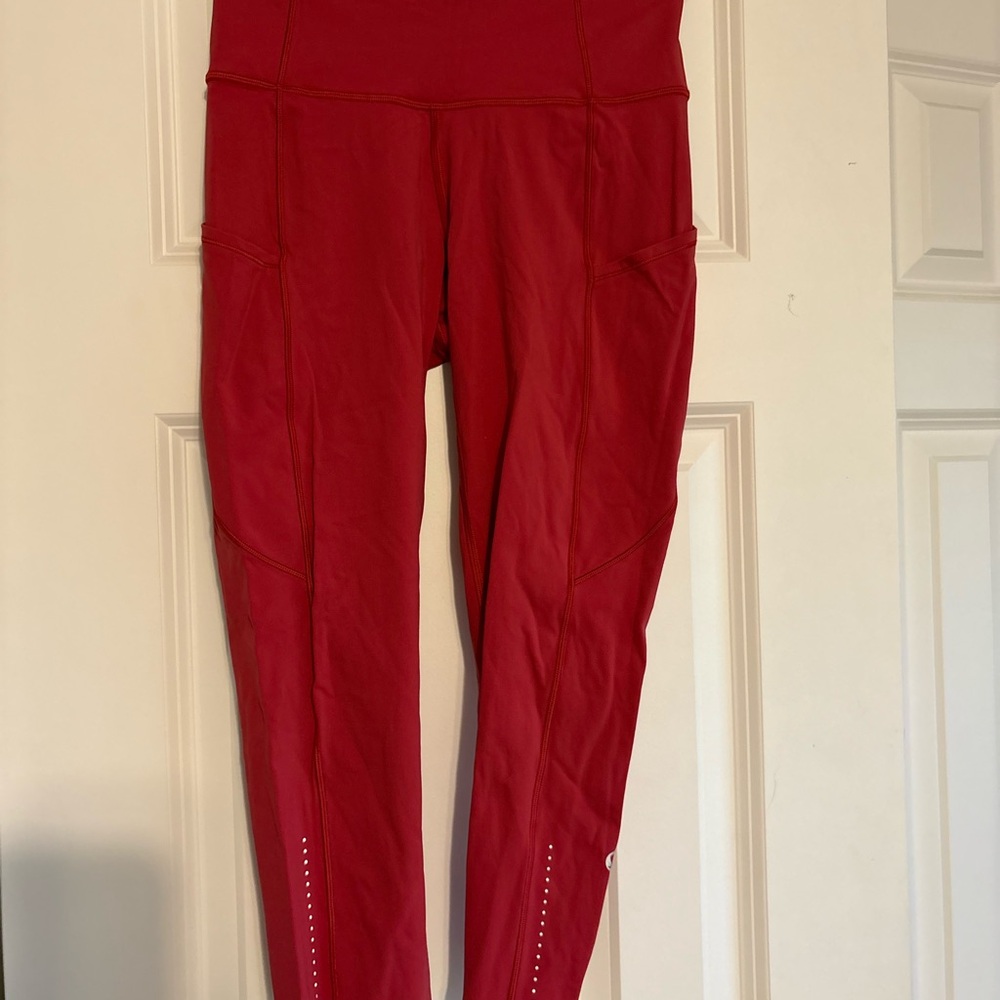 Red High-Waisted Leggings